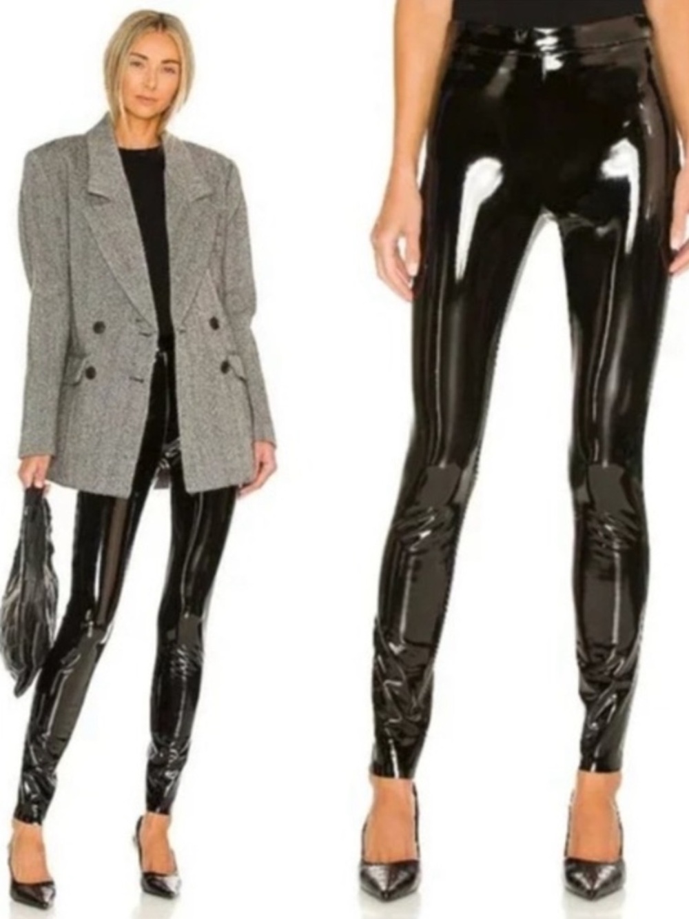 Alice + Olivia Pants Maddox Patent Leggings in Black